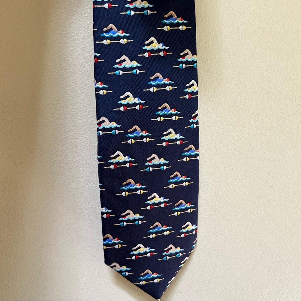 Alynn ~ Eric Hulch for Alynn Handmade Silk Sporty Lap Swimmer Tie - Picture 5 of 11